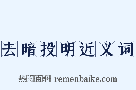 去暗投明近义词是什么意思的图片